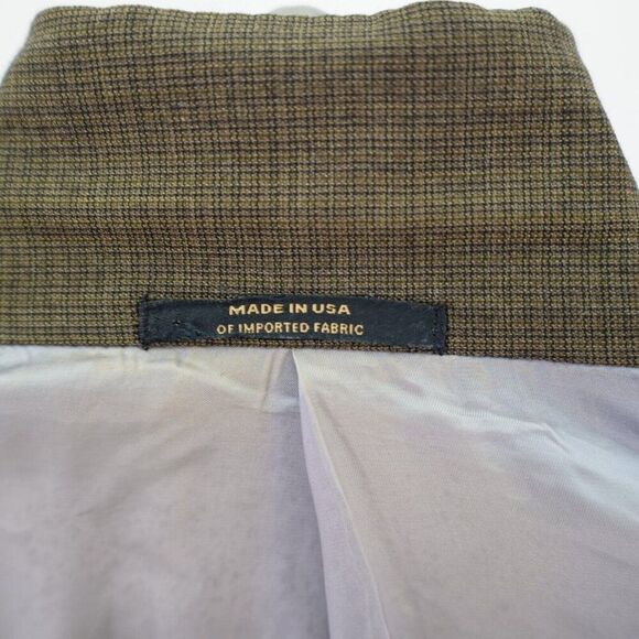 Hart Schaffner Marx Wool Sport Coat / Blazer 40R Brown Star Check 2 Button - Picture 11 of 12